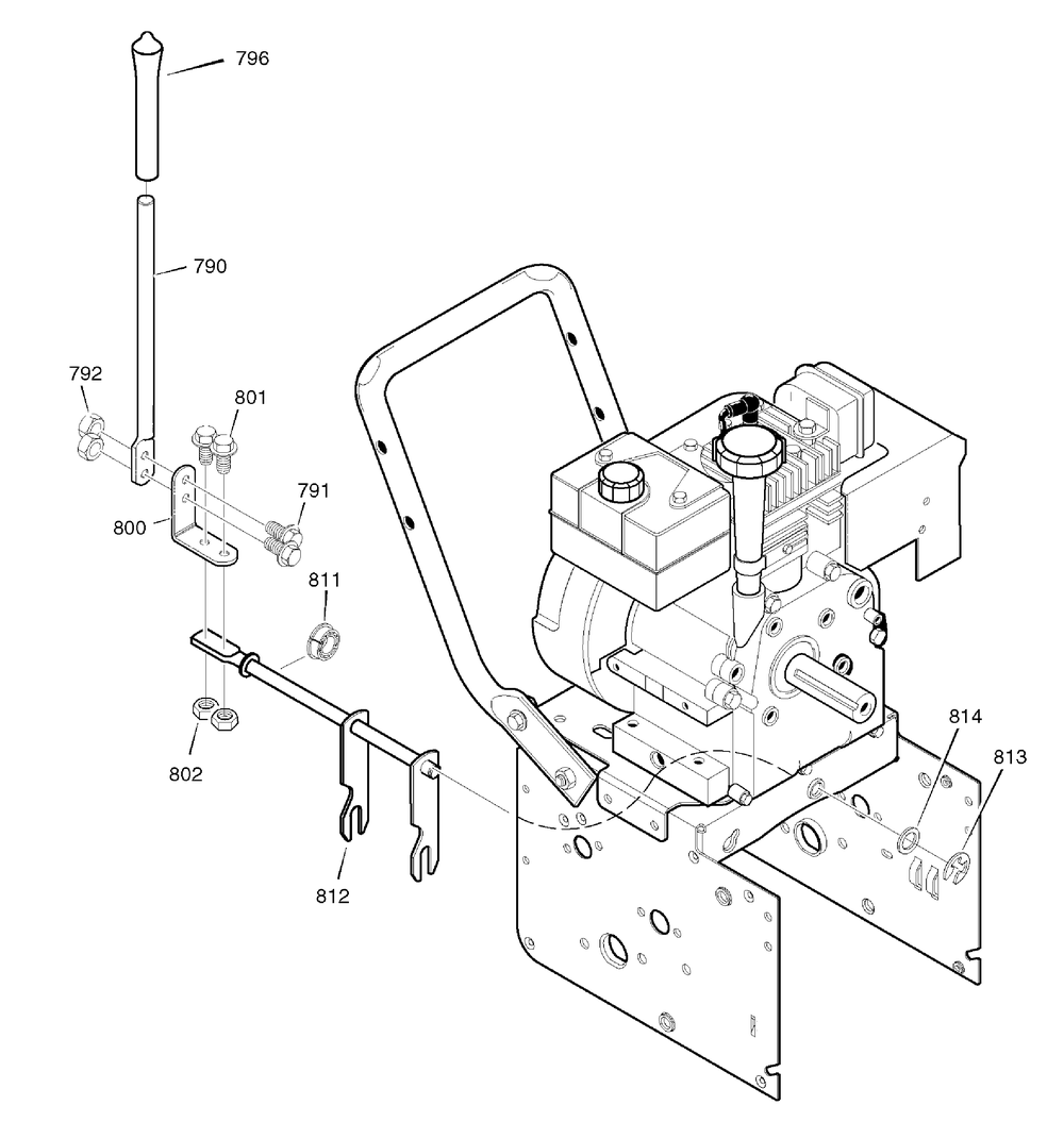 Shift Group (1740953) Diagram and Parts List for 1695749-18-2864-30 2009 Briggs and Stratton Snow Blower
